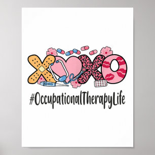 Occupational Therapy Valentines Day Women Heart St Poster