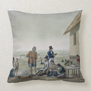 Occupations of the Agagna people, Mariana Islands, Throw Pillow