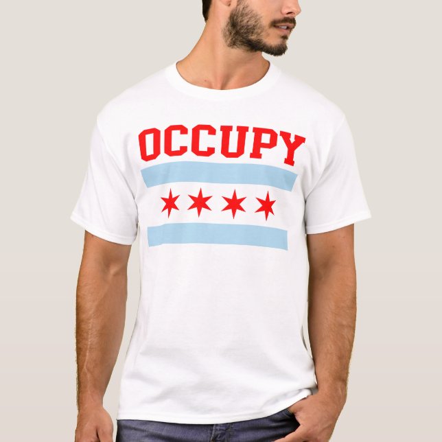 Occupez le T-shirt de drapeau de Chicago (Devant)