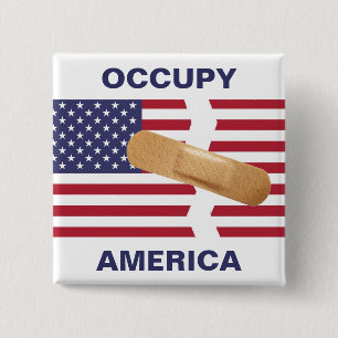 OCCUPY AMERICA 2 INCH SQUARE BUTTON