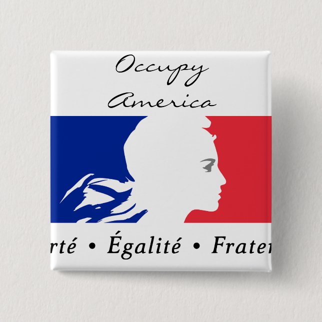 occupy america 2 inch square button (Front)