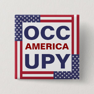 OCCUPY AMERICA 2 INCH SQUARE BUTTON