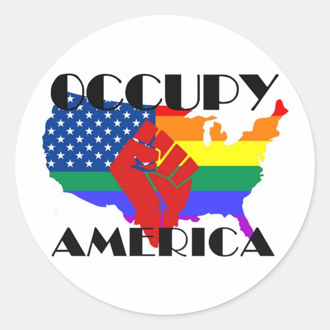 Occupy America - LGBTQ Classic Round Sticker (Front)
