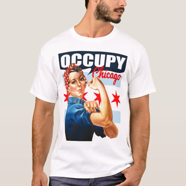 Occupy Chicago Rosie le t-shirt Riveter (Devant)