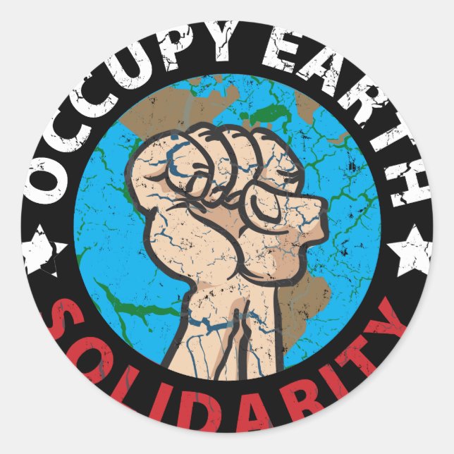 Occupy Earth Classic Round Sticker (Front)