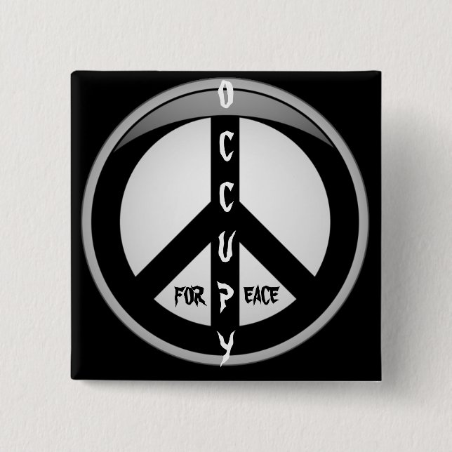 OCCUPY FOR PEACE 2 INCH SQUARE BUTTON (Front)