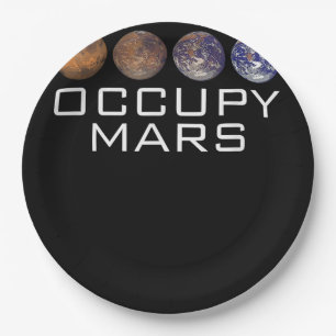 Occupy Mars Colonize Graphic Outer Space Planet Sc Paper Plate