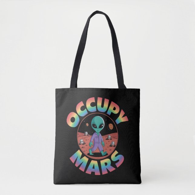 Occupy Mars: Explore Space with Falcon 9 & Elon  Tote Bag (Front)