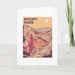 Occupy Mars Retro Space Rocket Gift Card