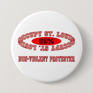Occupy St. Louis - Non-Violent Protester Button