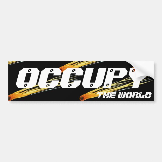 OCCUPY THE WORLD BUMPER STICKER (Front)