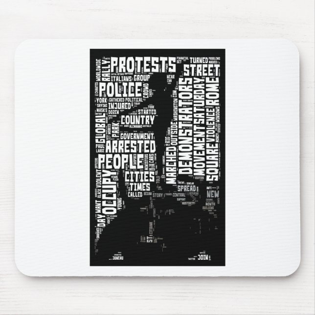 Occupy Wall Street Word Cloud Mouse Pad (Front)