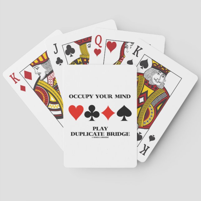 Occupy Your Mind Play Duplicate Bridge Playing Cards (Back)