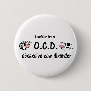 OCD Cow 2 Inch Round Button