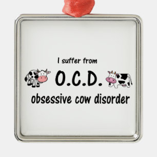 OCD Cow Metal Ornament