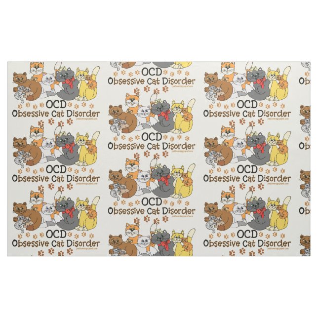 OCD Obsessive Cat Disorder Fabric (Fat Quarter)