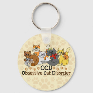 OCD Obsessive Cat Disorder Keychain