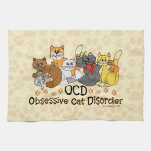 OCD Obsessive Cat Disorder Kitchen Towel