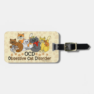 OCD Obsessive Cat Disorder Personalized Luggage Tag