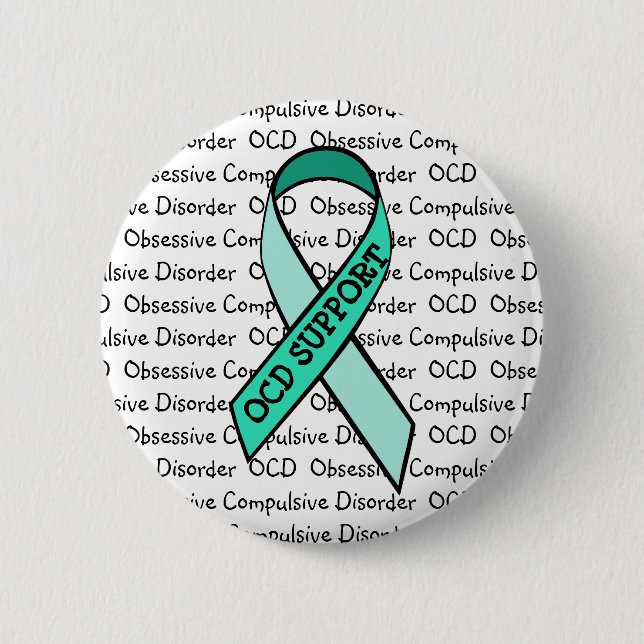 OCD Obsessive Compulsive Disorder Awareness Ribbon 2 Inch Round Button (Front)
