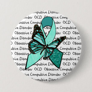 OCD Obsessive Compulsive Disorder Awareness Ribbon 3 Inch Round Button