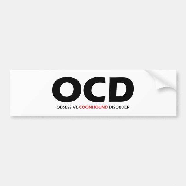 OCD - Obsessive Coonhound Disorder Bumper Sticker (Front)