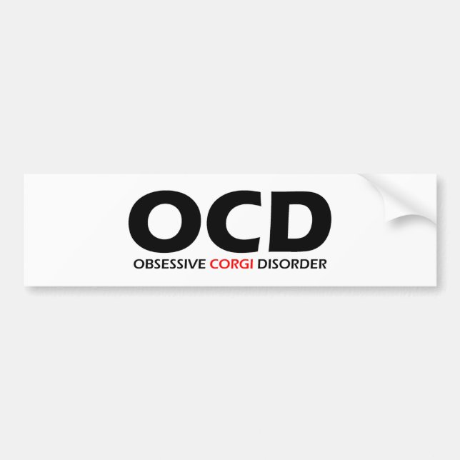 OCD - Obsessive Corgi Disorder Bumper Sticker (Front)