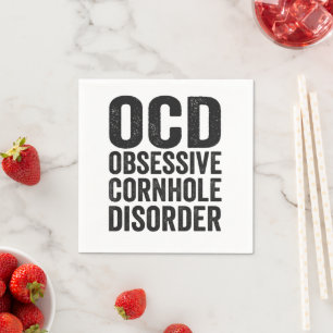 OCD Obsessive Cornhole Disorder Funny Cornhole Napkin