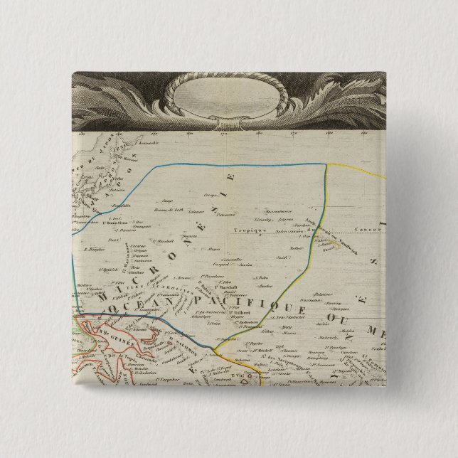 Ocean 2 Inch Square Button (Front)