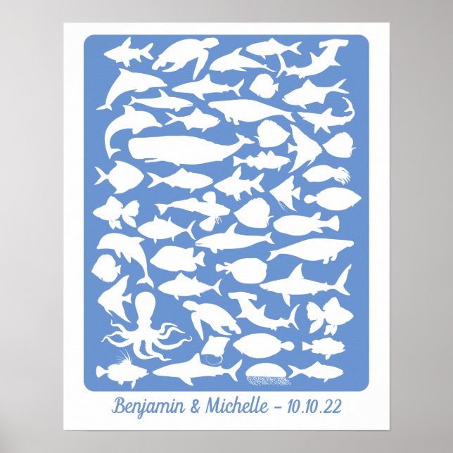 Ocean - 50 Signature Guest Book Alternative (Front)