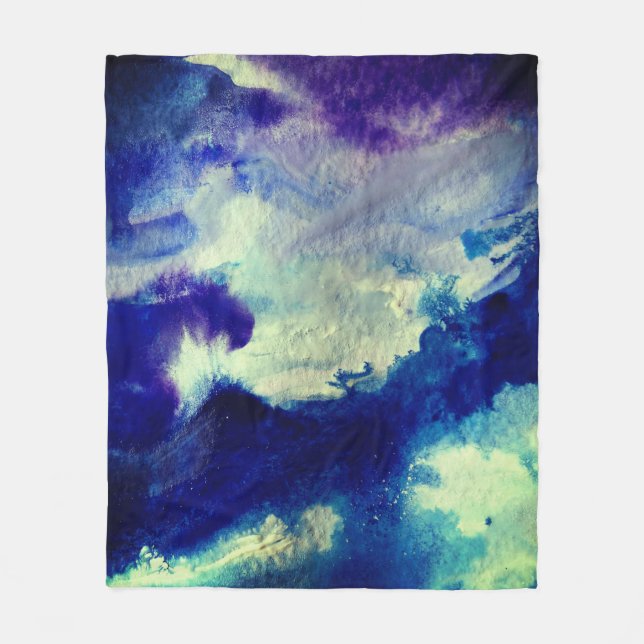 Ocean Abstract Art Fleece Blanket (Front)