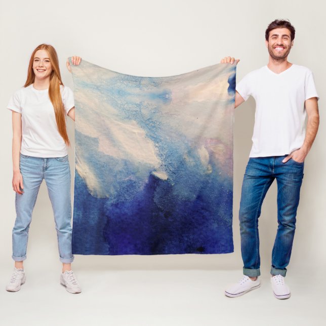 Ocean Abstract Art Fleece Blanket (In Situ)