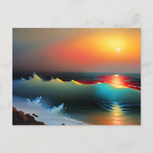 Ocean ad Sunset themed Postcard