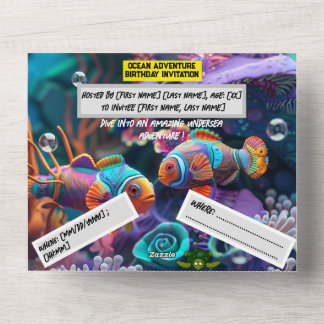 Ocean Adventure Birthday - Carte plat