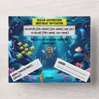 Ocean Adventure Birthday  – Flat card 