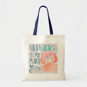 Ocean Adventure   Tropical Beach Happy Crab Tote Bag