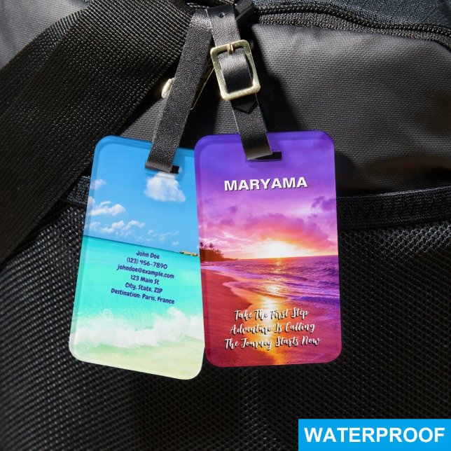 Ocean Adventures: Beach Sunset | Customized Name Luggage Tag (Personalized Name Tag
)