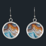 "Ocean Agate Flow – Abstract Geode Art Print" Earrings<br><div class="desc">Bring elegance and energy to your space with this stunning abstract art print inspired by natural agate stone. Featuring fluid marbled layers in rich amber, deep teal, and soft white with touches of gold, this high-resolution artwork blends earthy warmth with oceanic calm. Perfect for bathrooms, living rooms, or boho-modern interiors....</div>