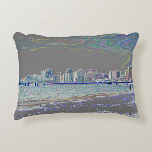 Ocean and City View Accent Pillow