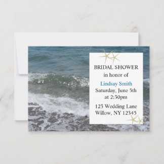 Ocean and Sandy Beach Bridal Shower Invitation