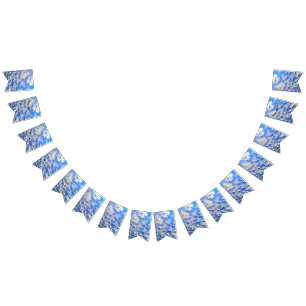 Ocean and sky blue reflections bunting flags