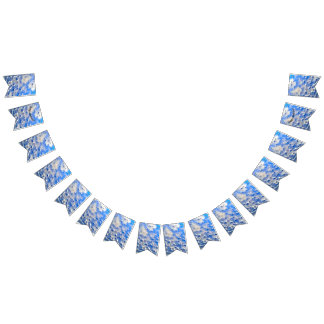 Ocean and sky blue reflections bunting flags