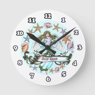 Ocean Angel Round Clock