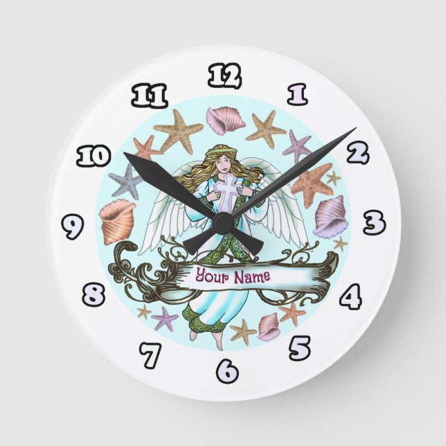 Ocean Angel Round Clock (Front)