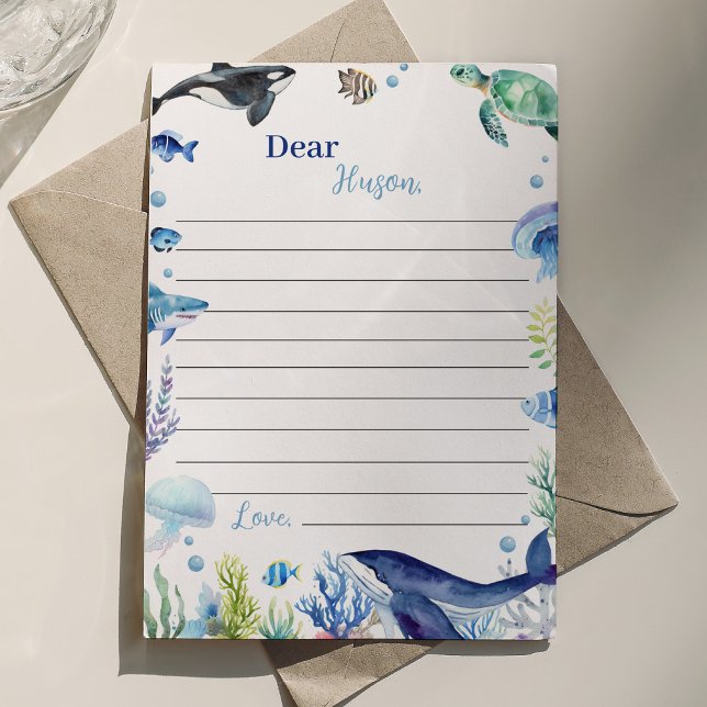 Ocean Animal Birthday Time Capsule Message Card (Creator Uploaded)