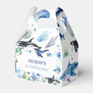 Ocean Animal Boy Birthday Favour Box Turtle Whale