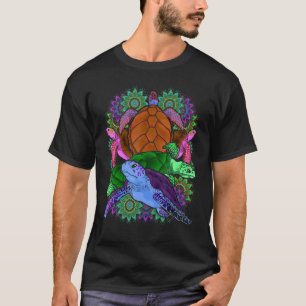 Ocean Animal Colourful Mandala Polynesian Hawaiian T-Shirt