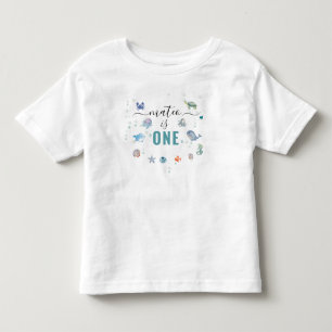 Ocean Animal One Custom Name 1st Birthday Toddler T-shirt