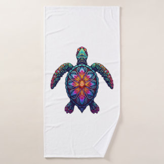 Ocean Animal Tie Dye Tribal Sea Animal Maori Turtl Bath Towel