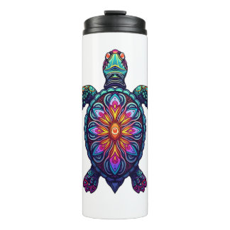 Ocean Animal Tie Dye Tribal Sea Animal Maori Turtl Thermal Tumbler